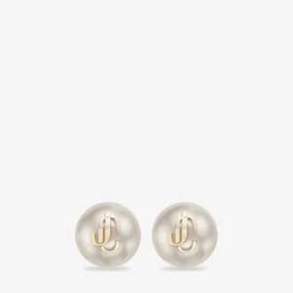 Jc Pearl Studs Jc Pearl Stud-oorbellen van metaal met gouden afwerking Jc Pearl Studs Jc Pearl Stud-oorbellen van metaal met gouden afwerking