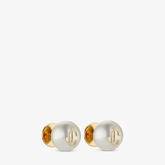 Jc Pearl Studs Jc Pearl Stud-oorbellen van metaal met gouden afwerking Jc Pearl Studs Jc Pearl Stud-oorbellen van metaal met gouden afwerking