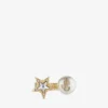 Jc Star Pearl Ring Goudkleurige metalen ring met kristallen ster en parel Jc Star Pearl Ring Goudkleurige metalen ring met kristallen ster en parel