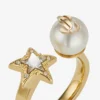 Jc Star Pearl Ring Goudkleurige metalen ring met kristallen ster en parel Jc Star Pearl Ring Goudkleurige metalen ring met kristallen ster en parel