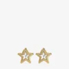 Jc Star Studs Goudkleurige metalen Jc Star Stud-oorbellen met Swarovski-kristallen