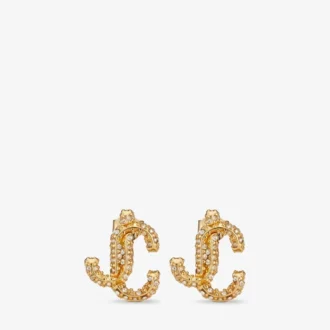Jc Studs Goudkleurige metalen Jc Stud-oorbellen met Swarovski-kristallen