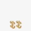 Jc Studs Goudkleurige metalen Jc Stud-oorbellen met Swarovski-kristallen