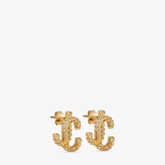 Jc Studs Goudkleurige metalen Jc Stud-oorbellen met Swarovski-kristallen