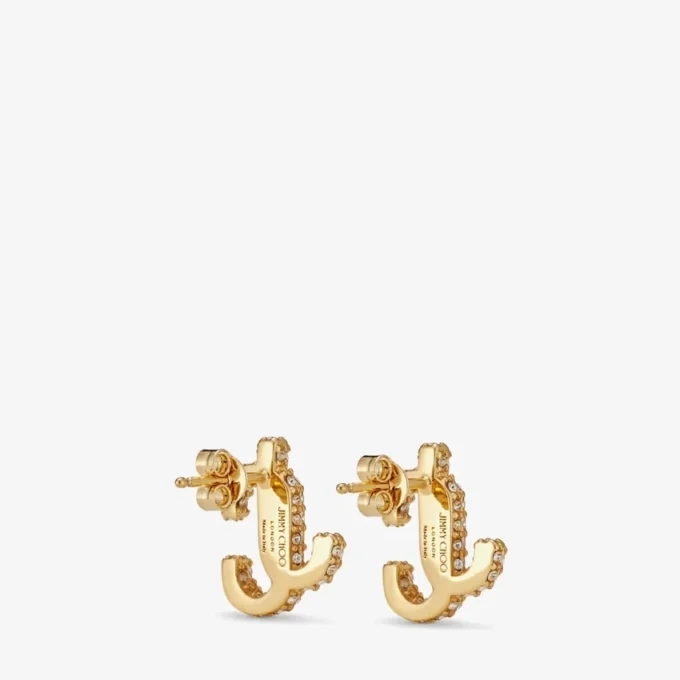 Jc Studs Goudkleurige metalen Jc Stud-oorbellen met Swarovski-kristallen