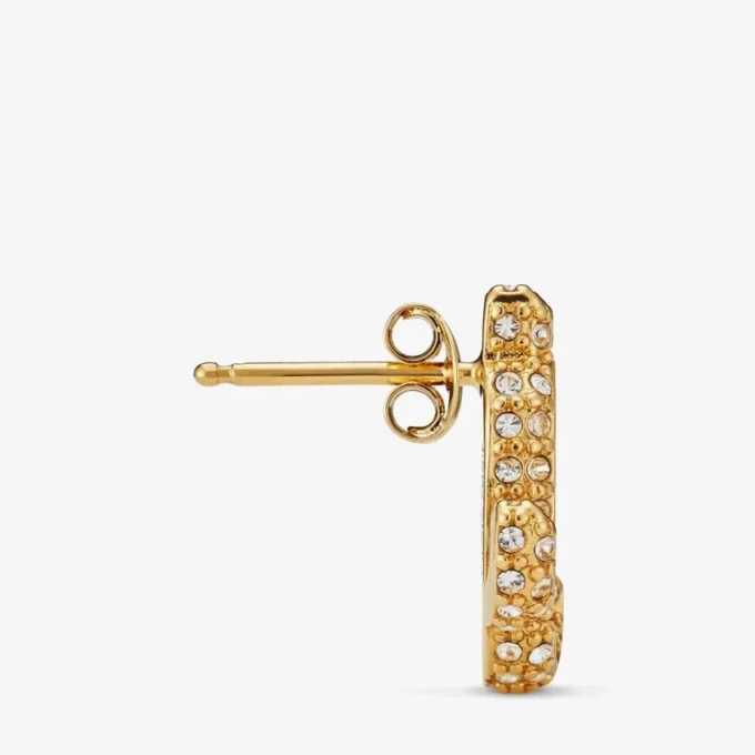 Jc Studs Goudkleurige metalen Jc Stud-oorbellen met Swarovski-kristallen