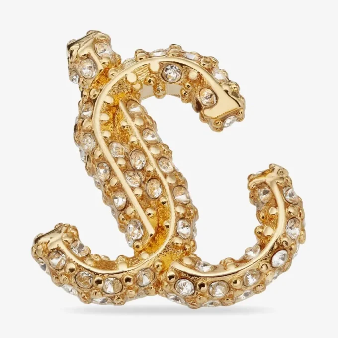 Jc Studs Goudkleurige metalen Jc Stud-oorbellen met Swarovski-kristallen