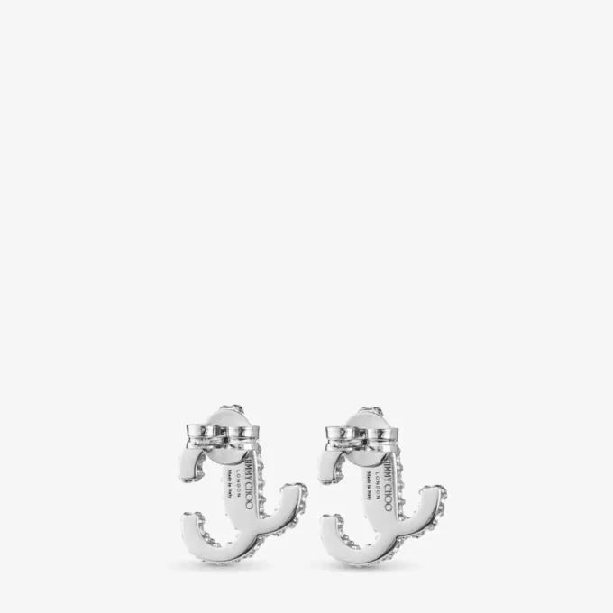 Jc Studs Zilverkleurige metalen Jc Stud-oorbellen met Swarovski-kristallen