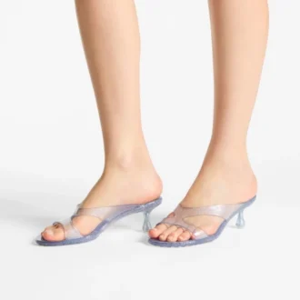 Jelly Drop 50 Zilveren glitter jelly sandalen