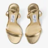 Jenn 100 Goudkleurige metallic nappaleren sandalen Jenn 100 Goudkleurige metallic nappaleren sandalen