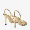Jenn 100 Goudkleurige metallic nappaleren sandalen Jenn 100 Goudkleurige metallic nappaleren sandalen