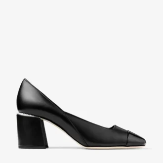 Jenson 65 Zwarte pumps van lakleer en nappaleer