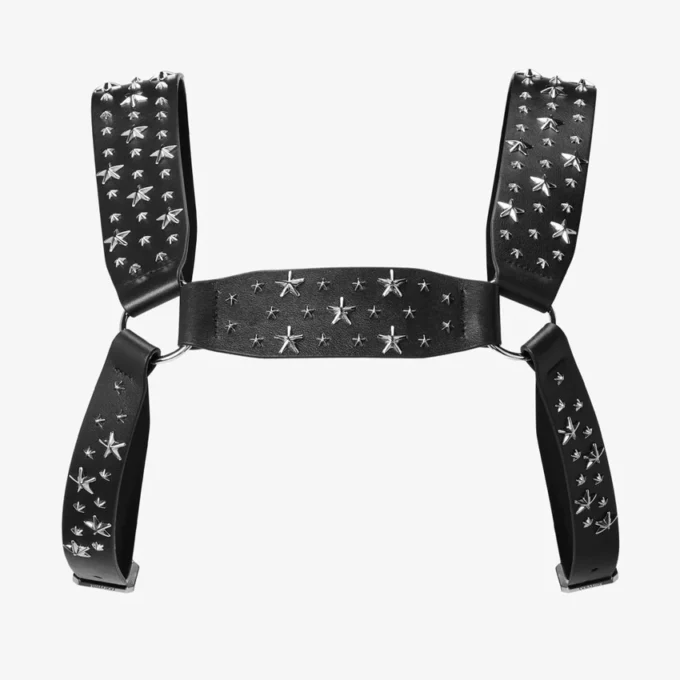 Jimmy Choo Noir Kei Ninomiya All Stars Harness Zwart harnas van glad kalfsleer met  metalen versiering met meerdere sterren