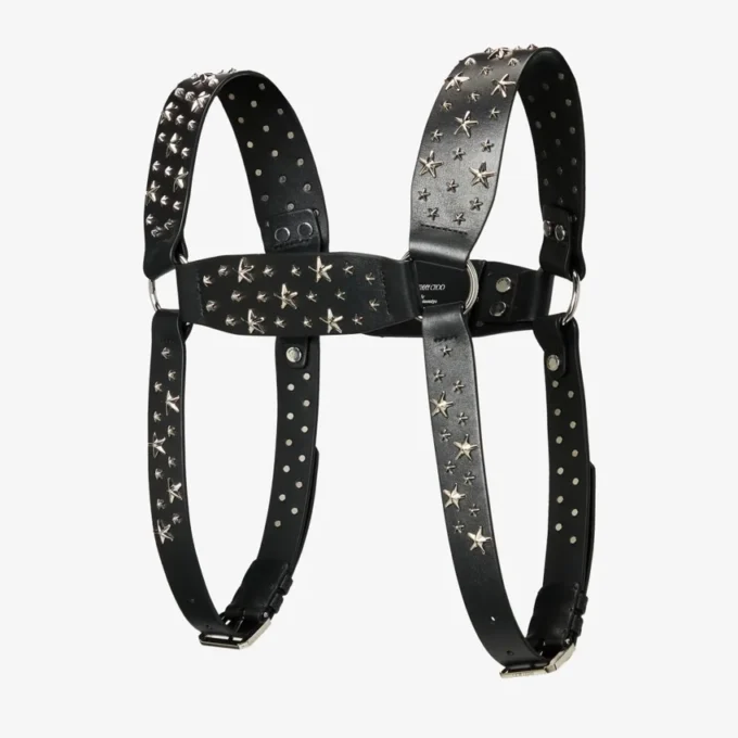 Jimmy Choo Noir Kei Ninomiya All Stars Harness Zwart harnas van glad kalfsleer met  metalen versiering met meerdere sterren