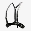 Jimmy Choo Noir Kei Ninomiya Crystals Harness Zwart glanzend leren harnas met kristallen hotfix-versiering