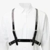 Jimmy Choo Noir Kei Ninomiya Crystals Harness Zwart glanzend leren harnas met kristallen hotfix-versiering