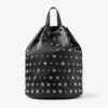 Jimmy Choo Noir Kei Ninomiya-rugzak  Zwarte rugzak van nappaleer met metalen versiering met meerdere sterren