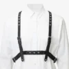 Jimmy Choo Noir Kei Ninomiya Single Star Harness Zwart glad kalfsleren harnas met metalen multi-sterrenversiering
