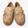 Kalia Loafer Loafers van natuurlijk geweven raffia met bloemenmotief en kalfsleer Kalia Loafer Loafers van natuurlijk geweven raffia met bloemenmotief en kalfsleer