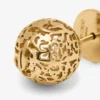Kantbolletjes Oorbellen met bolletjes van metaal met gouden afwerking