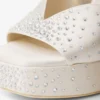 Karli Platform 125 Ivoor Satijnen Kristallen Plateausandalen Karli Platform 125 Ivoor Satijnen Kristallen Plateausandalen