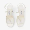 Karli Platform 125 Ivoor Satijnen Kristallen Plateausandalen Karli Platform 125 Ivoor Satijnen Kristallen Plateausandalen