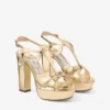 Kesia 120 gouden sandalen van vloeibaar metaal-effect leer Kesia 120 gouden sandalen van vloeibaar metaal-effect leer