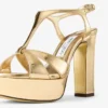 Kesia 120 gouden sandalen van vloeibaar metaal-effect leer Kesia 120 gouden sandalen van vloeibaar metaal-effect leer