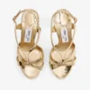Kesia 120 gouden sandalen van vloeibaar metaal-effect leer Kesia 120 gouden sandalen van vloeibaar metaal-effect leer