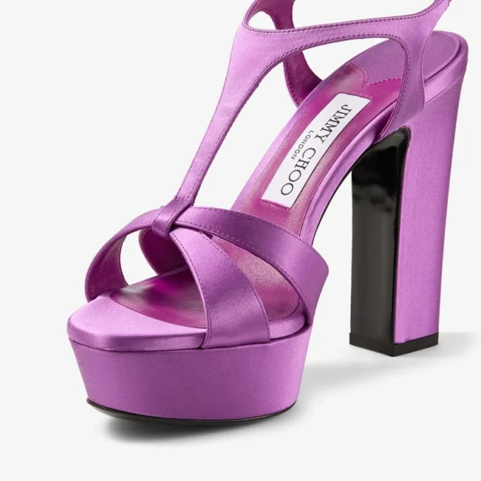 Kesia 120 Violet Orchid satijnen sandalen Kesia 120 Violet Orchid satijnen sandalen