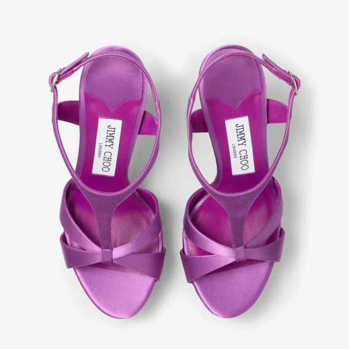 Kesia 120 Violet Orchid satijnen sandalen Kesia 120 Violet Orchid satijnen sandalen