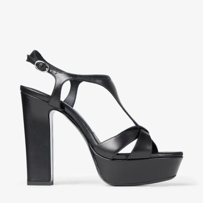 Kesia 120 zwarte leren sandalen Kesia 120 zwarte leren sandalen
