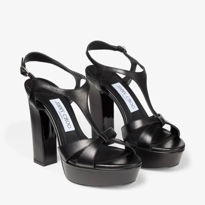 Kesia 120 zwarte leren sandalen Kesia 120 zwarte leren sandalen
