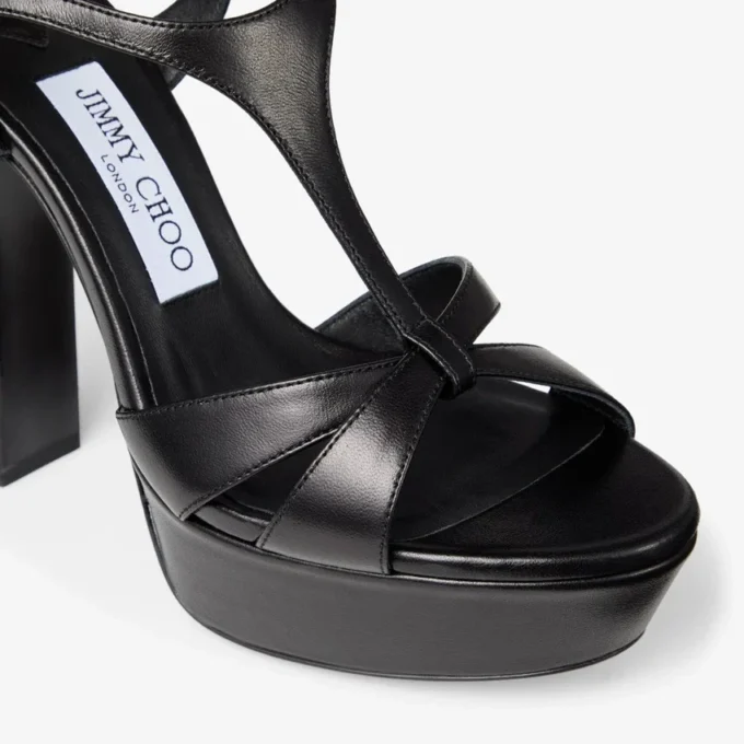 Kesia 120 zwarte leren sandalen Kesia 120 zwarte leren sandalen