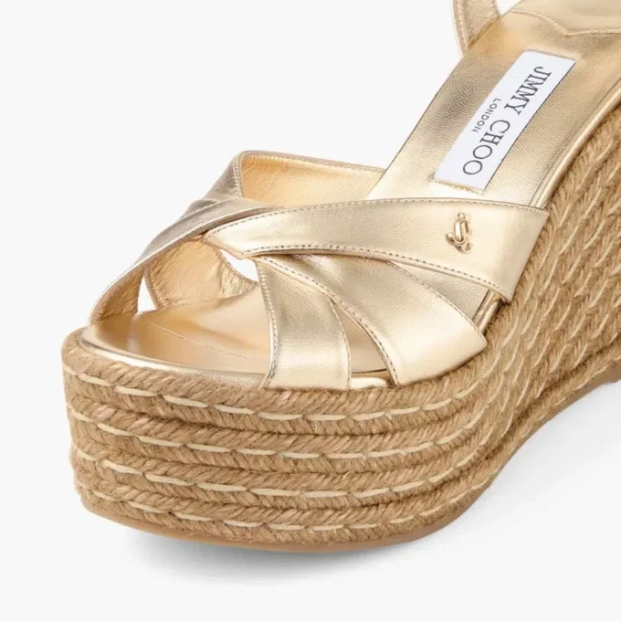 Korra 100 goudkleurige metallic nappaleer sleehakken
