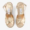 Korra 100 goudkleurige metallic nappaleer sleehakken