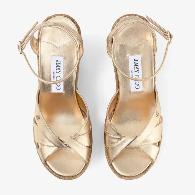 Korra 100 goudkleurige metallic nappaleer sleehakken