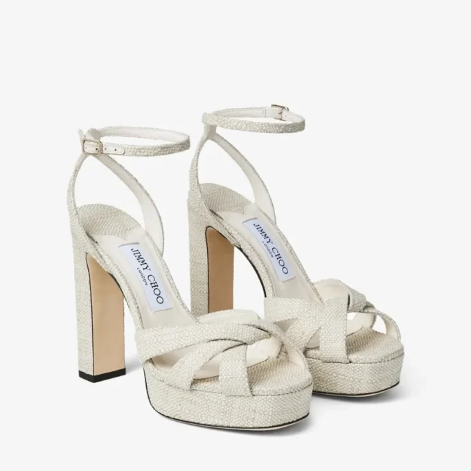 Kove 120 Natuurlijke fijne raffia plateausandalen Kove 120 Natuurlijke fijne raffia plateausandalen