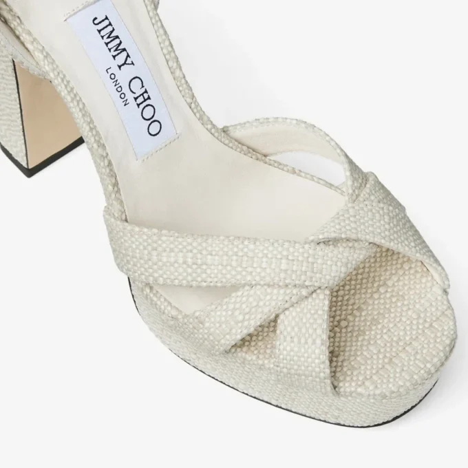 Kove 120 Natuurlijke fijne raffia plateausandalen Kove 120 Natuurlijke fijne raffia plateausandalen