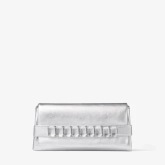 Kya zilvermetalen nappaleren clutch