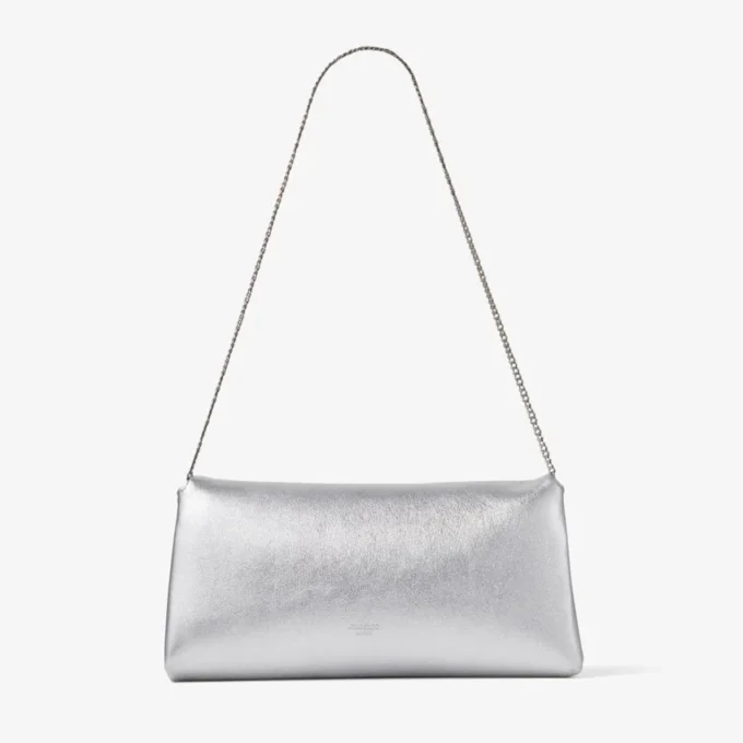 Kya zilvermetalen nappaleren clutch Kya zilvermetalen nappaleren clutch