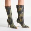 Laars Kniehoge laars van leer met pythonprint Laars Kniehoge laars van leer met pythonprint