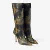 Laars Kniehoge laars van leer met pythonprint Laars Kniehoge laars van leer met pythonprint