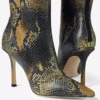 Laars Kniehoge laars van leer met pythonprint Laars Kniehoge laars van leer met pythonprint