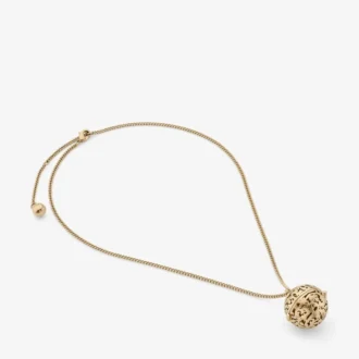 Lace Sphere-hanger Ketting met metalen bolhanger met gouden afwerking