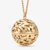Lace Sphere-hanger Ketting met metalen bolhanger met gouden afwerking Lace Sphere-hanger Ketting met metalen bolhanger met gouden afwerking