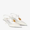 Lauri 50 Latte Mix Nappa-leren slingbacks met kralen Lauri 50 Latte Mix Nappa-leren slingbacks met kralen