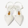 Lauri 50 Latte Mix Nappa-leren slingbacks met kralen Lauri 50 Latte Mix Nappa-leren slingbacks met kralen