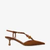 Lauri 50 Tan Mix suède slingbacks met kralen Lauri 50 Tan Mix suède slingbacks met kralen
