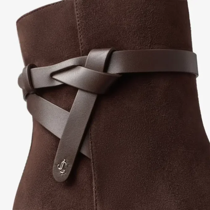 Lawton enkellaars 65 Chocoladebruine suède en kalfsleren enkellaarzen Lawton enkellaars 65 Chocoladebruine suède en kalfsleren enkellaarzen